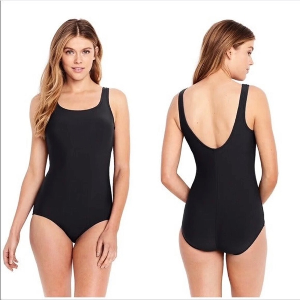 Lands’ End NWOT Black One Piece Swimsuit Size 6D